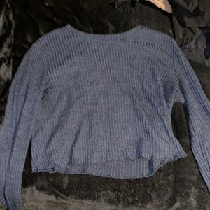 Cozy Blue Ribbed Shirt